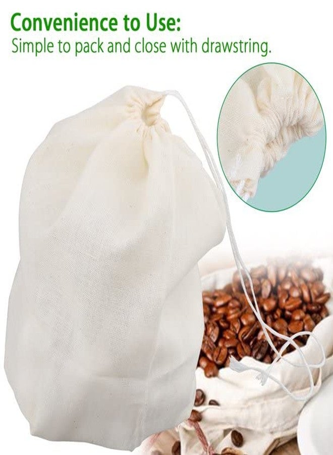 OREAYU 6 Pack 10"x7" Nut Milk Bags - 100% Unbleached Organic Cotton Cheesecloth, Reusable Food Strainer Colander for Straining Almond/Oat Milk, Celery Juice, Cold Brew Coffee, Yogurt and Cheese Making - Image 5